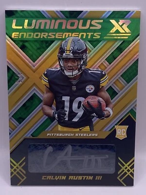CALVIN AUSTIN lll 2022 PANINI XR ROOKIE (RC) LUMINOUS ENDORSEMENTS AUTO 3/5 - Image 1 of 2