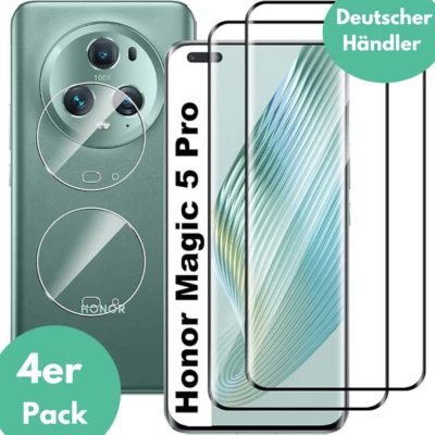 SMARTUP 2X Schutzglas für Honor Magic 5 Pro Display Kamera Panzerfolie Hartglas 3D ✅