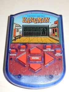 Milton Bradley 1995 Electronic Handheld Hangman Pocket Sized Game   - Picture 1 of 3