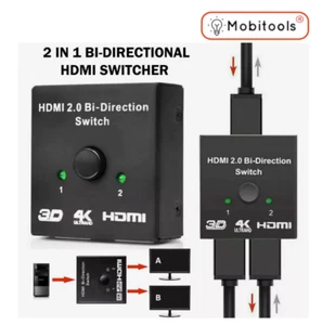 hdm Bi-Directional Splitter Switch 2 Input 1 Output or 1 In to 2 Out HDTV PC UK - Picture 1 of 11