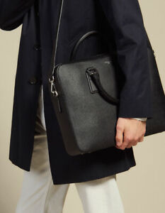 Sandro Paris Men`s Bag 100% Leather Briefcase 