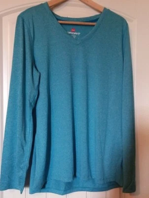 Hanes Sport классный DRI женщин производительности длинным рукавом v-образным вырезом футболка XXL - Изображение 1 из 4