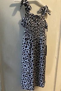 Diane Von Furstenberg 4 T Black N White Flower Bodice Flared Dress NWT - Picture 1 of 3