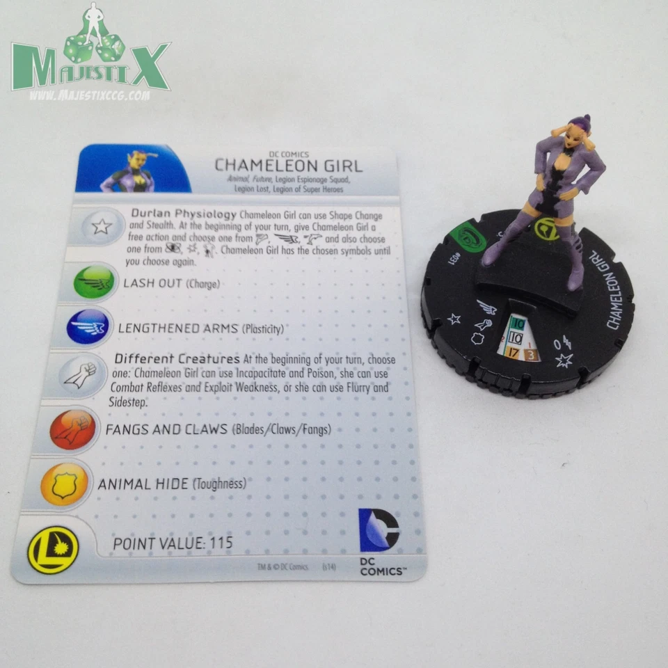Heroclix Superman and Legion set Chameleon Girl #031 Uncommon figure w/card! - Изображение 1 из 1