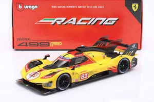 Bburago Ferrari 499P 3.0L Turbo V6 #83 Ferrari AF Corse 4th WEC Qatar 2024 1:18 - Picture 1 of 12