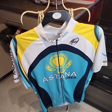 Trek Team Astrana Cycling Jersey Mens Size XL Blue Yellow Long Sleeve  3/4 Zip