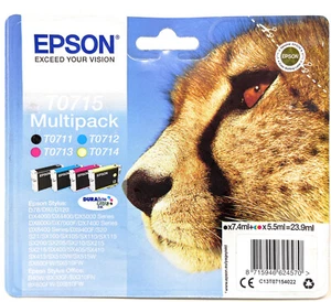 Epson T0715 Multipack Original BK/C/M/Y - Stylet SX110 /SX115/SX200 /SX205/ - Photo 1/1