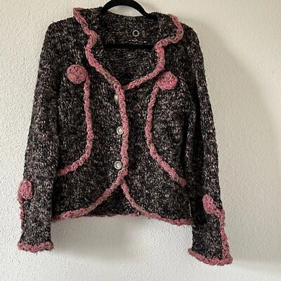 Blazer cárdigan tejido para mujer ONE GIRL WHO talla grande marrón rosa Foto 1 de 4