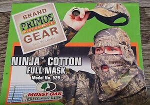New Primos Ninja Cotton Full Hunting Mask No. 529 Mossy Oak Break Up One Size