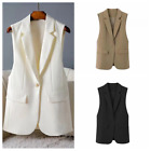 Women Midi Blazer Gilet Waistcoat Vest Tank Tops Coat Jacket Cardigan Fashion