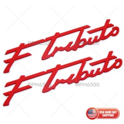 2x For Maserati Ghibli Levante Grecale Side Fender F Tributo Emblem Badge Red - Image 1 of 4