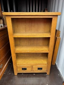 Oak Bookcase With 2 Drawers Bookshelf Original Unrestored - Picture 1 of 7