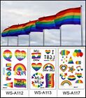 Set of 3pcs Happy Pride Day Proud Rainbow Flag Love is Love Wins Body Tattoo