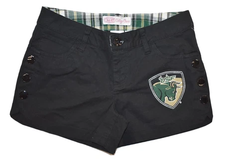 E5 NCAA Campus Classics Womens USF South Florida Bulls Black Shorts NWT Size 3 Cover