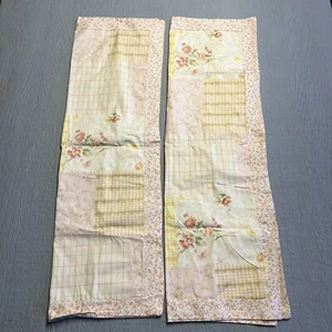 (2) Mary Jane’s Farm/Home King Size Pillow Shams Pink Floral/Tan Patchwork 39x24 - Picture 1 of 18