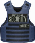 Ntl Security 2 Embroidery Patch 4X10 And 2X5  Velcr@ On Back Gray On Black