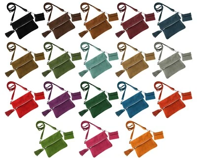 SMART RANGE LEATHER Women's Suede Real Leather Bag Fold-Over Bag With Coin Pouch