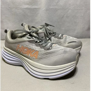 Hoka Bondi 8 Gray Cushion Running Walking Athletic Shoes Womens Size 7.5 - Picture 1 of 8
