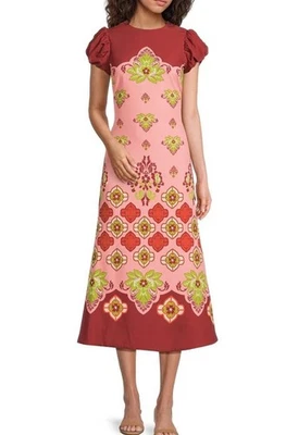 Vestido Mestiza New York tamanho 6 Perla Flamingo florido gola redonda novo com etiquetas $375 - Imagem 1 de 4