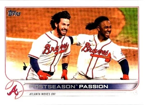 2022 Topps #342 Postseason Passion Atlanta Braves Baseball Card - Picture 1 of 2