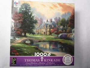 CEACO PUZZLE 1000 pezzi Thomas Kinkade ~ Lakeside Manor - Foto 1 di 5