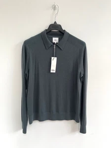 John Lewis KIN Pure Merino Wool Jumper Grey Collar Zip Neck Men's XL - BNWT - Picture 1 of 9