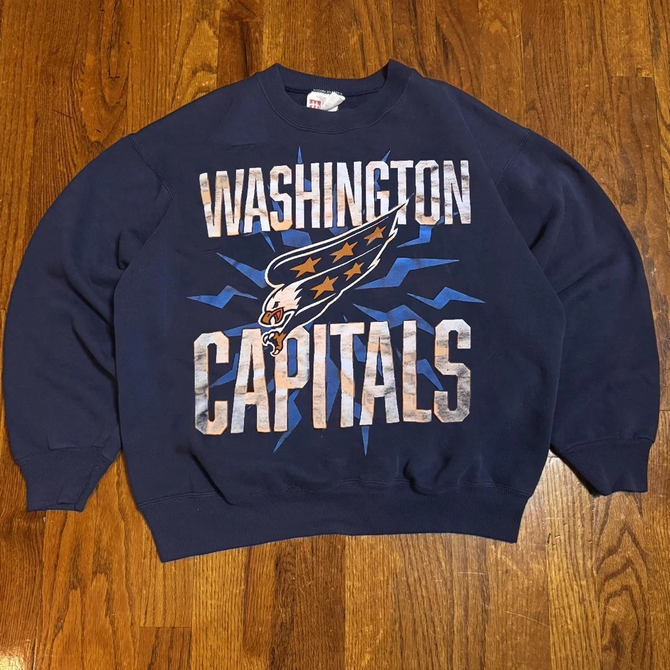 WASHINGTON CAPITALS Hockey Equipo NHL Color Azul Marino Cuello Redondo Sudadera VK06044 Foto 1 de 1
