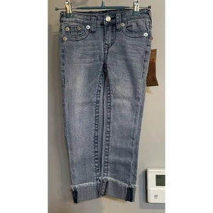True Religion Jeans Relaxed Skinny Denim Cotton Flap Pockets Kids Size 4 New - Picture 1 of 10