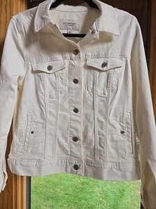 Chaqueta para mujer Liverpool Los Angeles talla M cómoda tejida denim blanca A678096 - Imagen 1 de 8