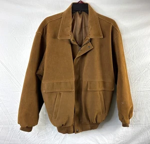 Vintage Italian "V" Milano Brown Bomber Jacket Size L - Picture 1 of 8