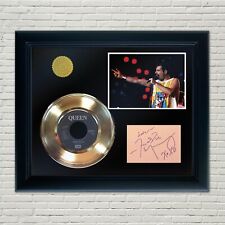 Affichage signature de reproduction record encadré Queen 45 or 