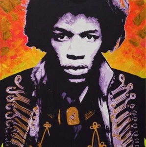 NUOVO DIPINTO GARY HOGBEN ORIGINALE ""Viola foschia il grande Jimi Hendrix"" Hey Joe - Foto 1 di 3
