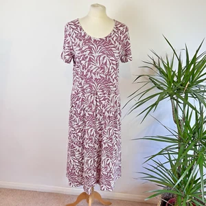Seasalt Women's Enor Dress Size 12 Lilac Purple Fit & Flare Midi Floral - Picture 1 of 10