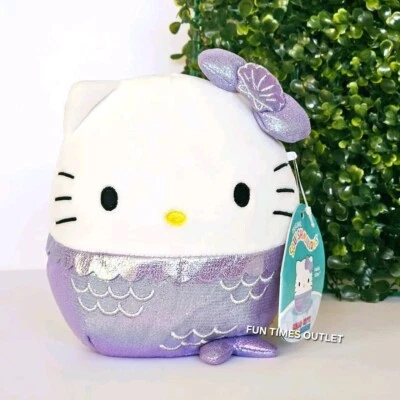Squishmallows Sanrio Hello Kitty Purple Mermaid 7” Soft Plush Doll Collectible - Image 1 of 4
