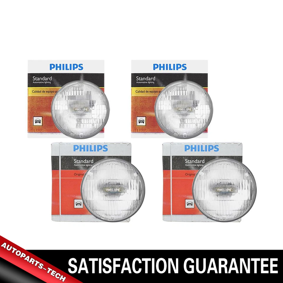 H5001+H5006 Philips 4PCS Headlight Light Bulbs Hi/lo Beam For BMW 530i 1977 - Image 1 of 4