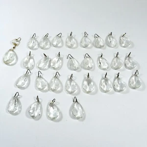 Vintage 25+ Crystal Glass Teardrop Lamp Chandelier Prism - Picture 1 of 9