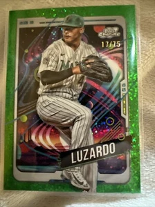 2024 Topps Cosmic Chrome Jesus Luzardo GREEN Refractor /75 Marlins - Picture 1 of 2