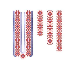 Folk Machine Embroidery design Cross stitch pattern. Set ornaments for clothes - Picture 1 of 8