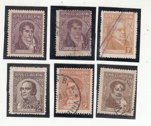 Argentina 1944-1947. Manuel Belgrano, Sarmiento, Urquiza, Moreno, Rivadavia Used - Picture 1 of 1