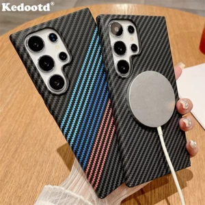 Ultra Thin Carbon Fiber Texture Armor Magnetic for Magsafe Case for Samsung S25 - Picture 1 of 16