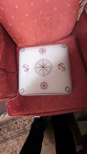 Vintage maritime, maritime Milchglas Deckenleuchte Abdeckung eckig  - Bild 1 von 7