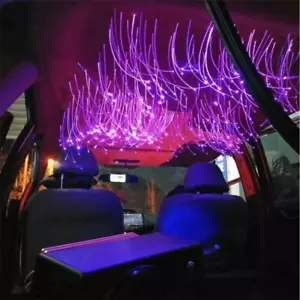 Kit de luces de estrellas de fibra óptica RGB RF control remoto para iluminación de cabezal de limusina de automóvil - Imagen 1 de 11