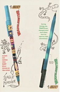 Bolígrafo BIC WAVELENGTHS 1994 diseño impresión anuncio arte - Eagle Feather Chamaleon - Imagen 1 de 4
