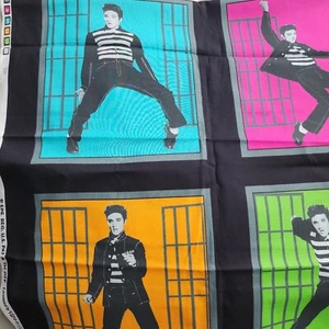 Elvis Presley Sewing Fabric Cranston VIP Quilt Craft 45" X 46" Bright Colors  - Picture 1 of 4