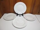 Set of 4 Gibson Home White Noble Court 7 1/2" Salad Plates Ceramic Porcelain