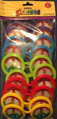 Groovy 1960's Sixties Party Supplies Peace Sign Glasses 10ct. - Image 1 of 2