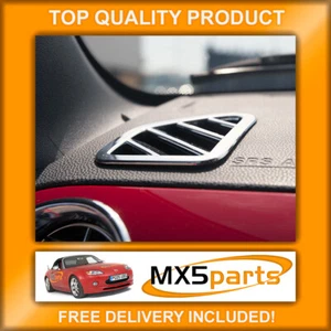 Mazda MX5 Mk3 NC cromado tablero de instrumentos Demister adornos ventilación de aire alrededores 2005>2015 - Imagen 1 de 8