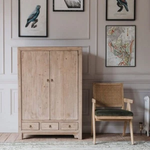 Credenza Graham e Verde Dalì in lino naturale con cassetti - Foto 1 di 7