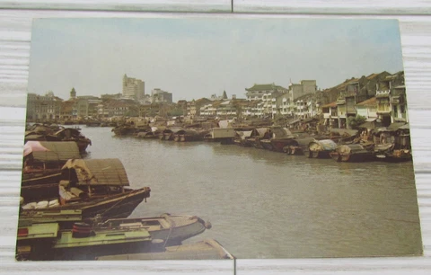 1962 Postcard DEAR DOCTOR SINGAPORE Riverfront Abbott Labs PENTOTHAL to Tennesse Cover