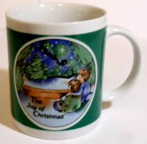 NEU Vintage THE JOY OF CHRISTMAS WEIHNACHTSMANN mit Schnee + Baum + Kinder Kaffee Tee Becher Tasse - Bild 1 von 8